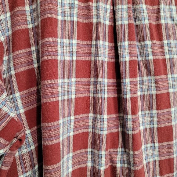 The Foundry Flannel Shirt Men 3XL Red Gray Plaid Button Up Long Sleeve *Read* - Picture 8 of 14